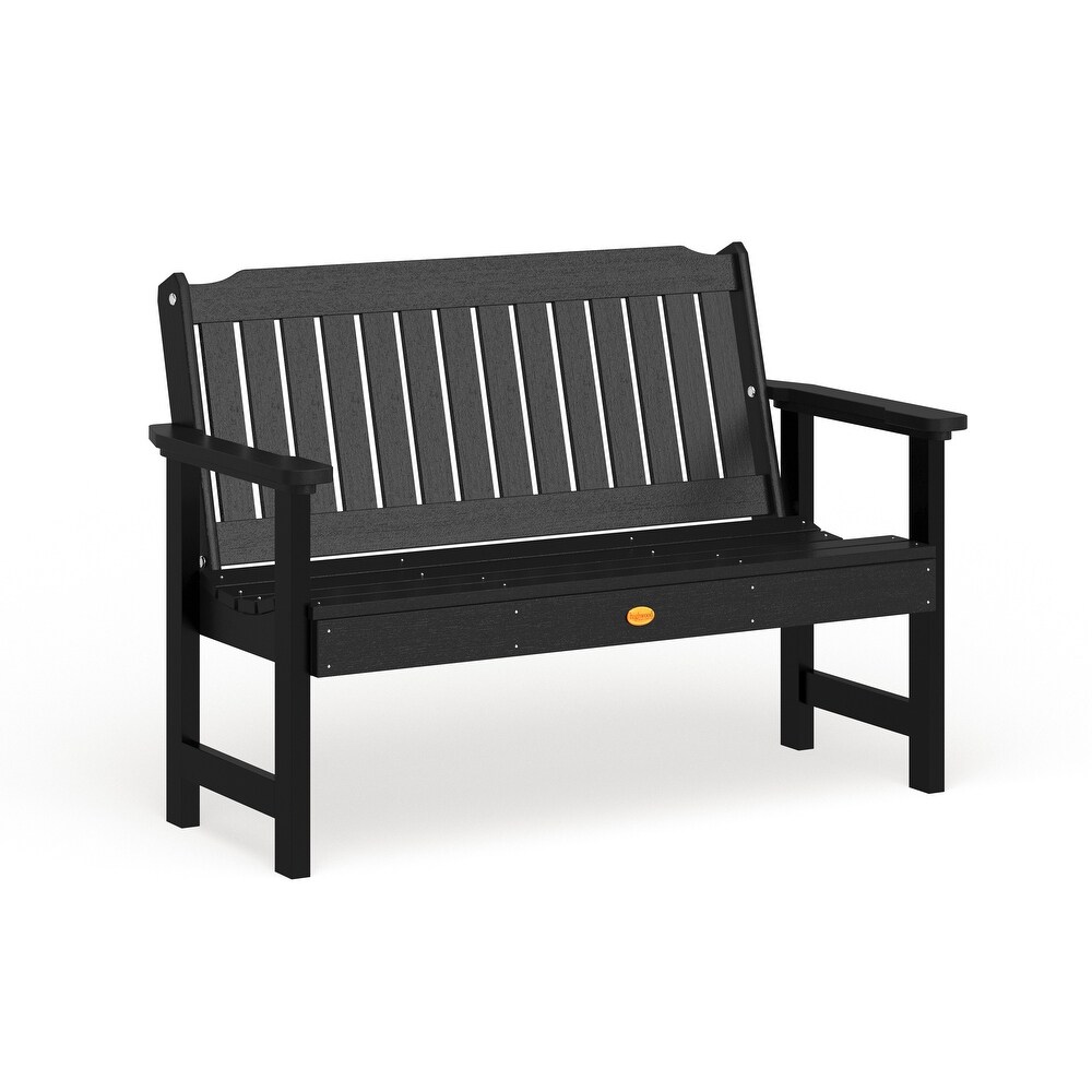Black sales patio bench