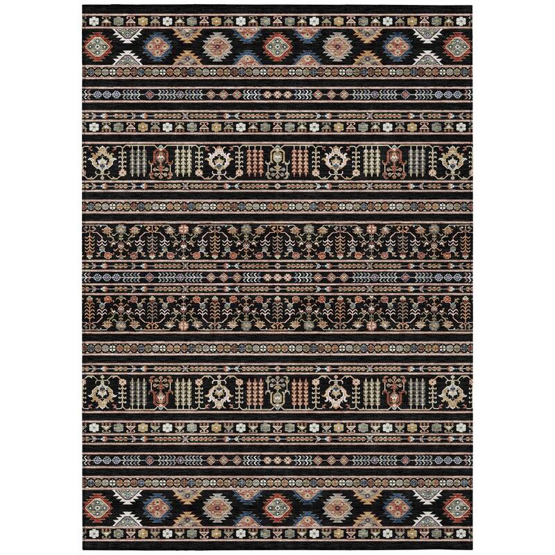Machine Washable Indoor/ Outdoor Boho Moroccan Chantille Rug