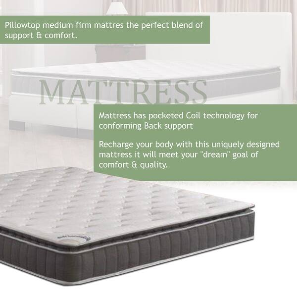 Shop 10 Inch Medium Firm Foam Encased Pillowtop Pocketed Coil