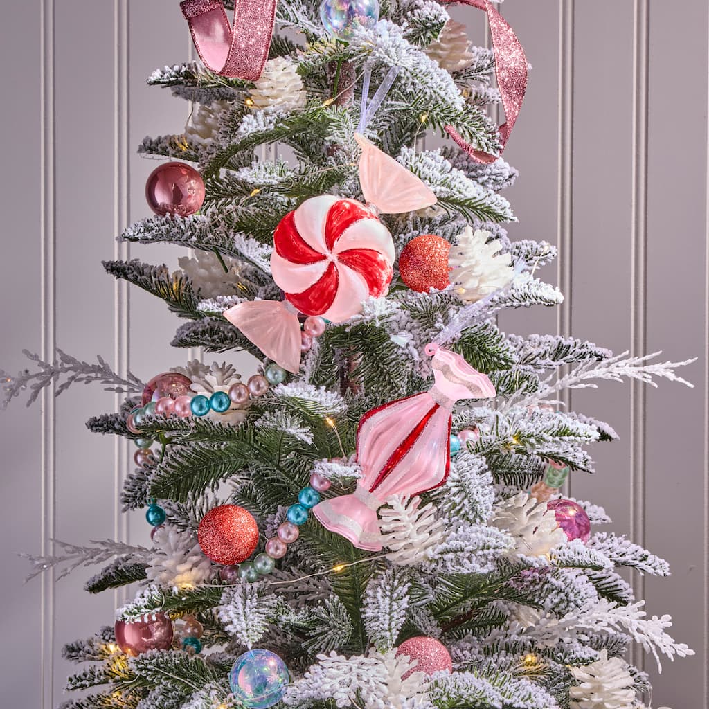 6" Glass Candy Ornament Set of 2
