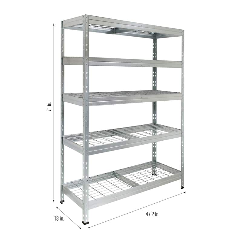 Ar Shelving Rust resistant Wire Shelving Heavy Duty Collection - 47.2in.W x 18in.D x 71 in.H.