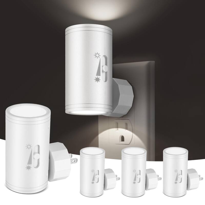 4 Pack LED Night Light w/Auto On/Off & Dimmable 300LM - Multi-Room - 5000K