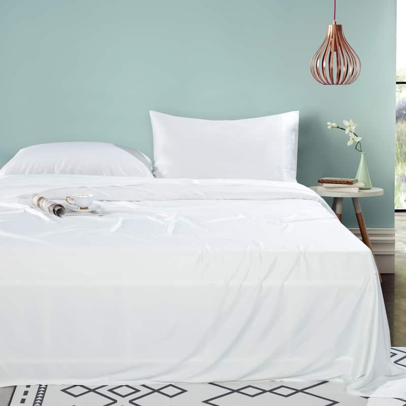 Fabstyles Metro Bamboo Sheet Set 4 Pieces With Deep Pocket - King - White