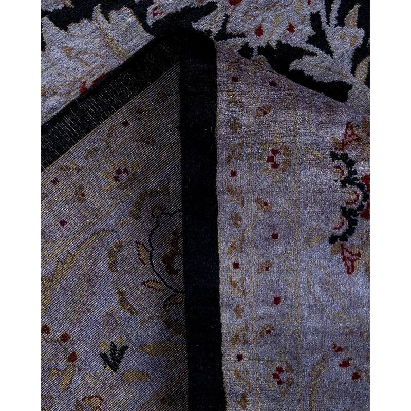 Overton Hand Knotted Wool Vintage Inspired Modern Contemporary Overdyed Gray Area Rug - 6' 2" x 8' 3"