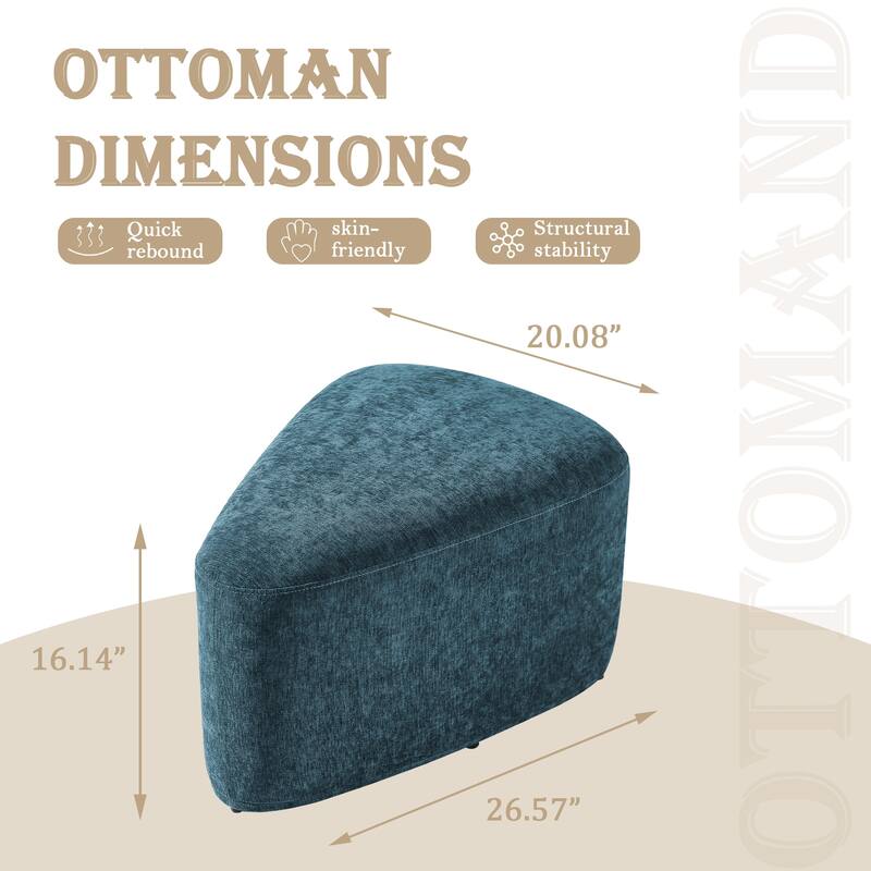 26" Footstools and Ottomans, Modern Fabric Pouf Ottoman