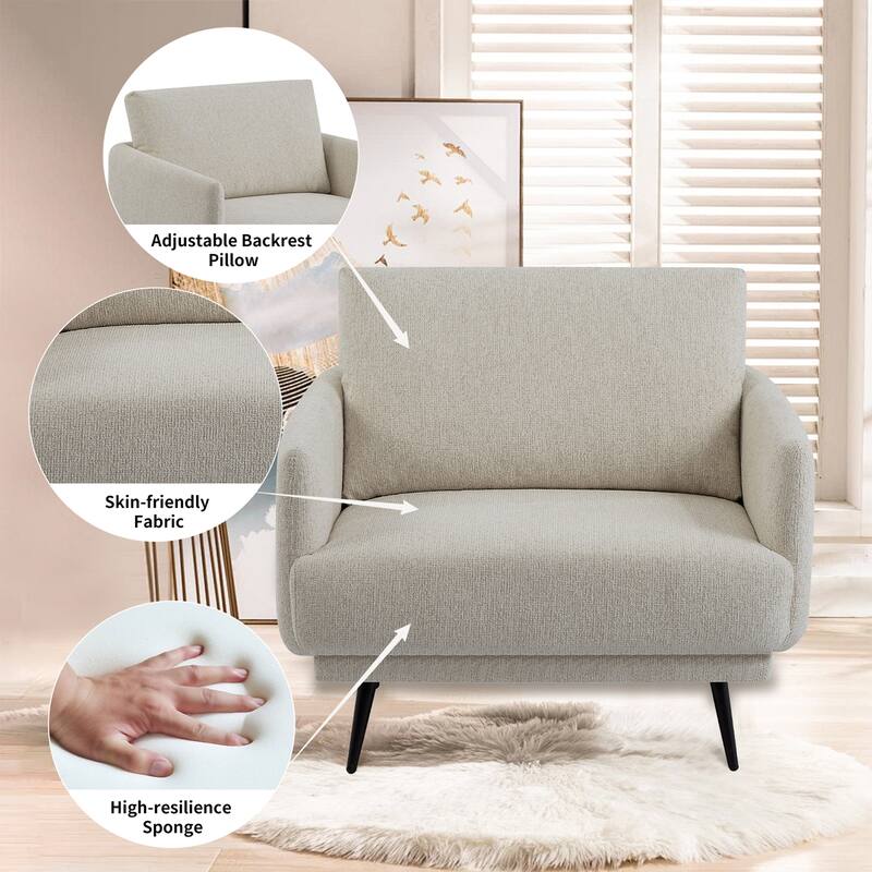 Karaka 37.5"W Oversized Armchair Leisure Sofa Accent Chair (Set of 2)