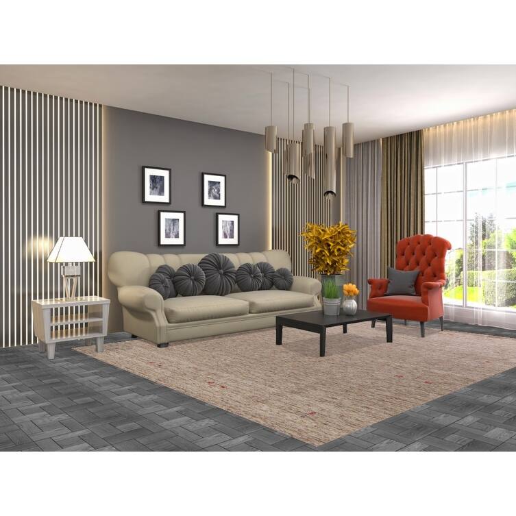 Gabbeh Area Rug Handmade Living Room Wool Carpet - 8'2"x 9'11"