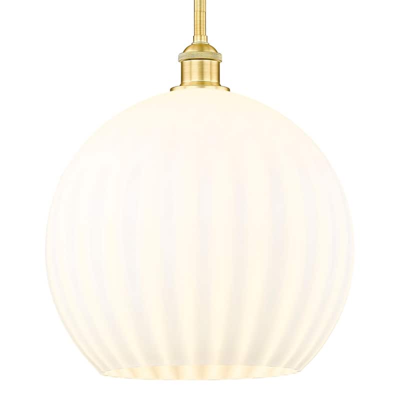 Innovations Lighting 616-1S 16 14 White Venetian Pendant White - Satin Gold
