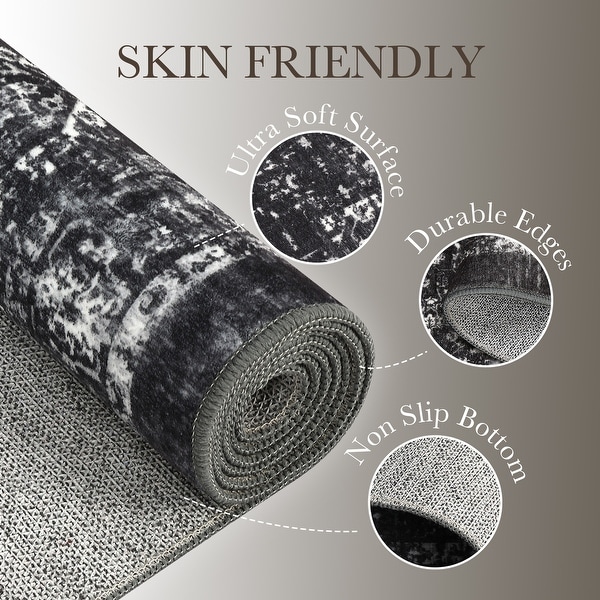 Garvee Machine Washable Non-slip Rug for High-traffic Areas - Bed