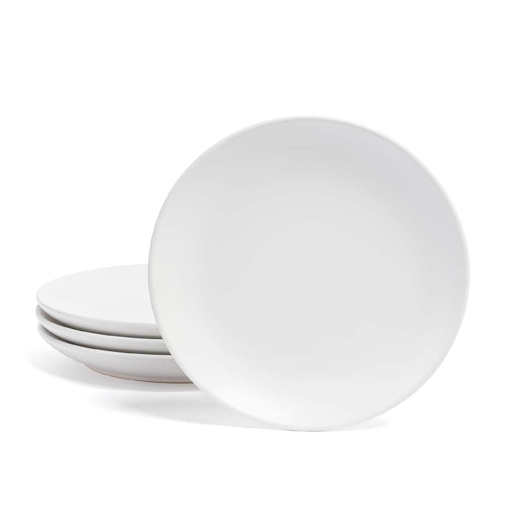 over&back Coupe Semi-Matte Stoneware Appetizer Plates, Set of 4