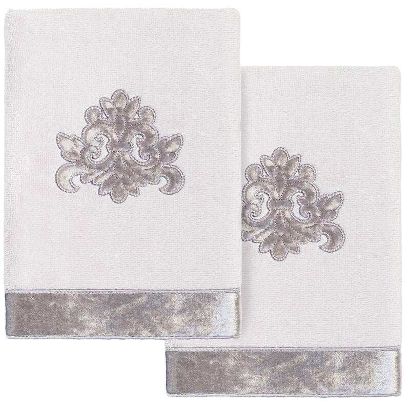 Authentic Hotel and Spa Turkish Cotton May 2 PC Hand Towel Set - Silver