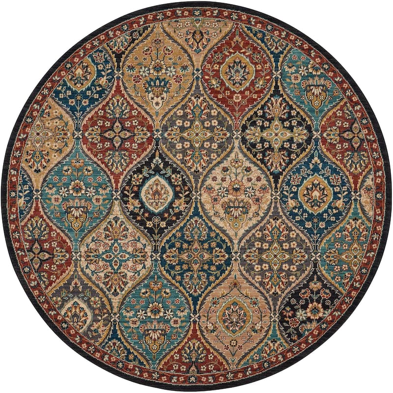 Nourison Nourison 2020 Bordered Area Rug - 7'5" Round - Multicolor - Round