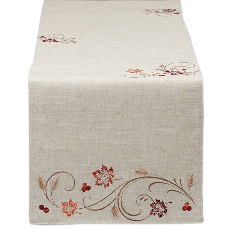 Wheat Fall Harvest Table Runner - 108" - Beige and Orange