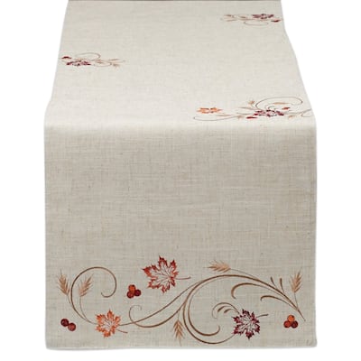 Wheat Fall Harvest Table Runner - 108" - Beige and Orange