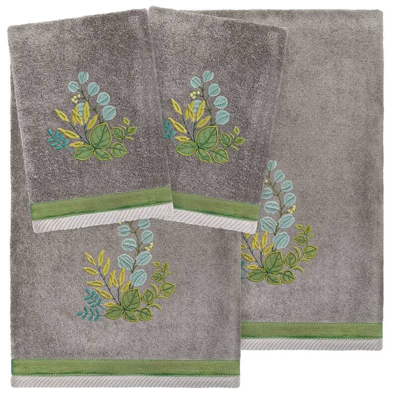 Authentic Hotel and Spa Turkish Cotton Botanica 4 PC Towel Set - Charcoal