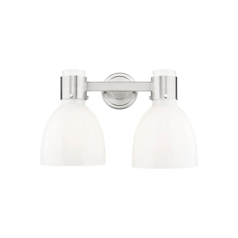 Innovations Lighting 464-2W-10-16 Lawton Bell Vanity Lawton Bell 2 - Satin Nickel / Gloss White