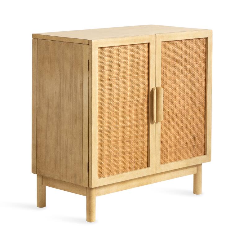 Kate and Laurel Ori Rattan Accent Floor Cabinet - 30x15x31 - 30x15x31 - Natural