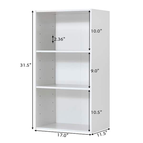 Gymax 3 Tier Open Shelf Bookcase Multi-functional Storage Display - See ...