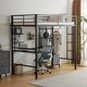 preview thumbnail 6 of 13, Twin Size Metal Loft Bed with Desk and Storage Shelves
