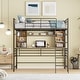 preview thumbnail 1 of 40, Modern Metal Frame Loft Bed with Desk and Shelf, Side Ladder