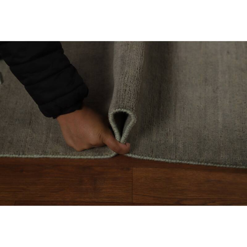 Green & Gray Gabbeh Oriental Rug Handmade Wool Carpet - 3'4" x 5'0"