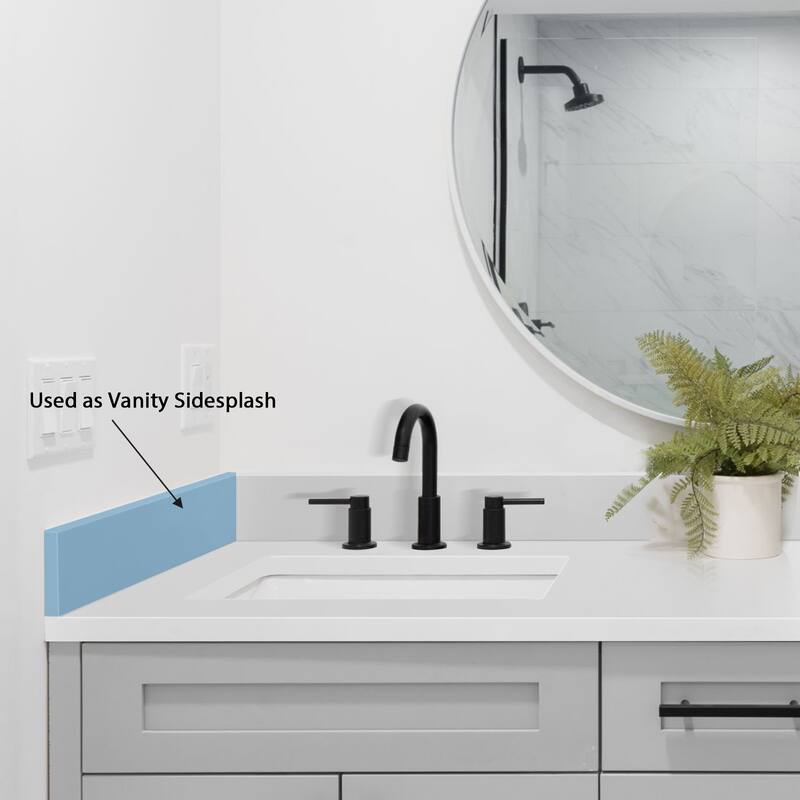 21in. Pure White Engineered Bath Vanity sidesplash - 21" x 4"