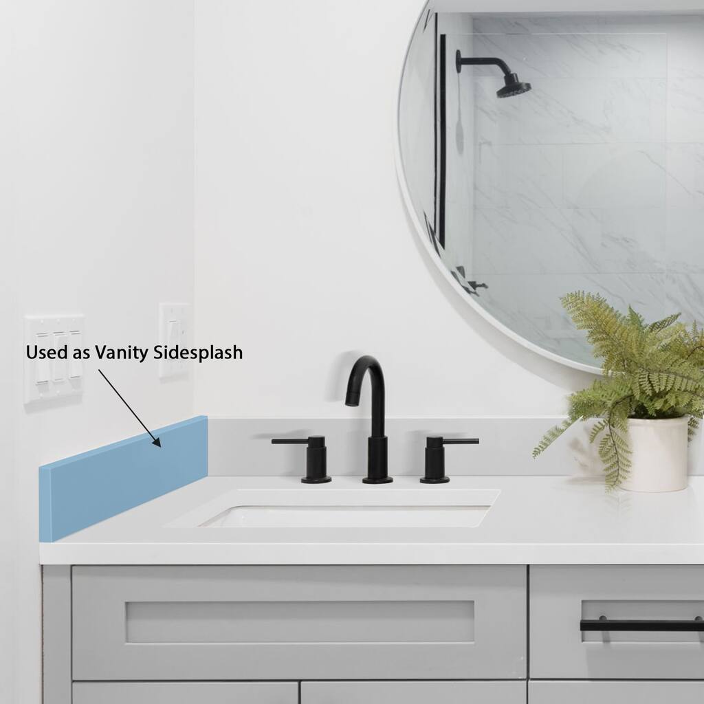 21in. Pure White Engineered Bath Vanity sidesplash - 21" x 4"