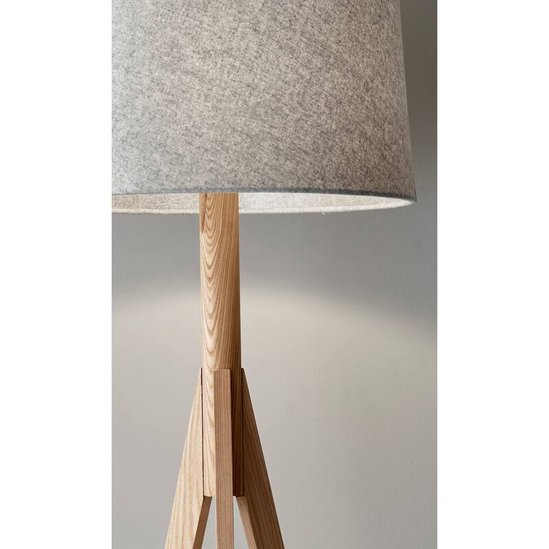 Adesso Natural Ash or Walnut Eden Floor Lamp