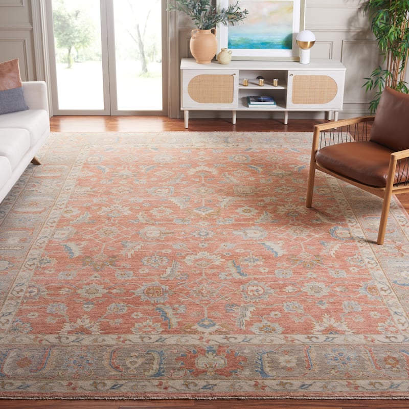 SAFAVIEH Couture Hand-Knotted Oushak Treacy Traditional Wool Rug