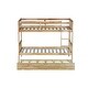 preview thumbnail 9 of 16, Twin Over Twin Rubber Wood Bunk Bed with Trundle, Convertible into 2 Twin Size Beds-Natural