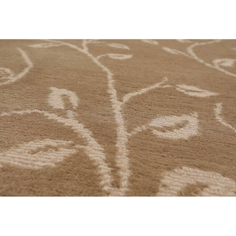 Hand Knotted Lapchi Tone On Tone Beige Tibetan Wool Oriental Area Rug - 8' 1'' x 10' 2''