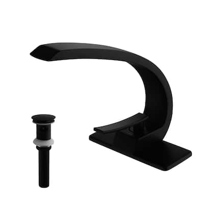 Single Handle Bathroom Faucet with Pop-up Drain Brass 1 Hole Modern Bathroom Sink Vanity Faucets with Deck Plate
