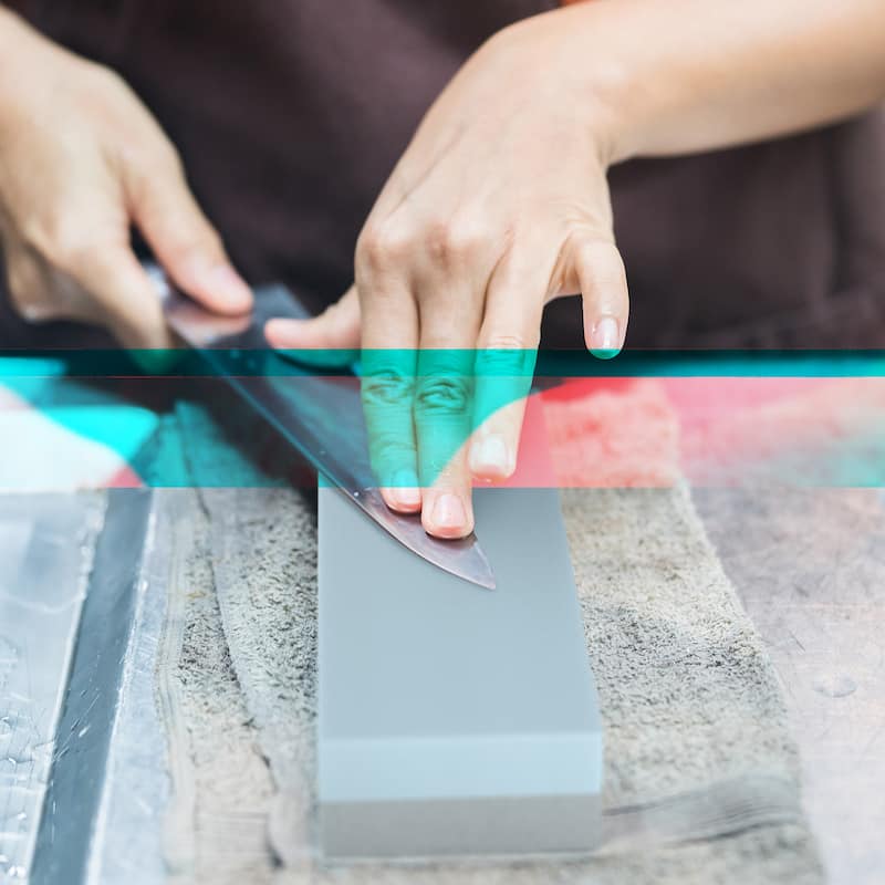 Knife Sharpening Stone - Dual 400/1000 Grit Wet Block - Sharpens, Sharp Tools, Kitchen, Hunting, Pocket Knives by Whetstone