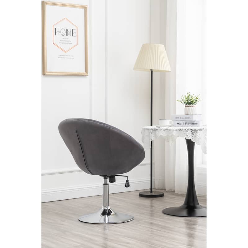 Roundhill Furniture Noas Velvet Upholstered Tufted Back Swivel Accent Chair