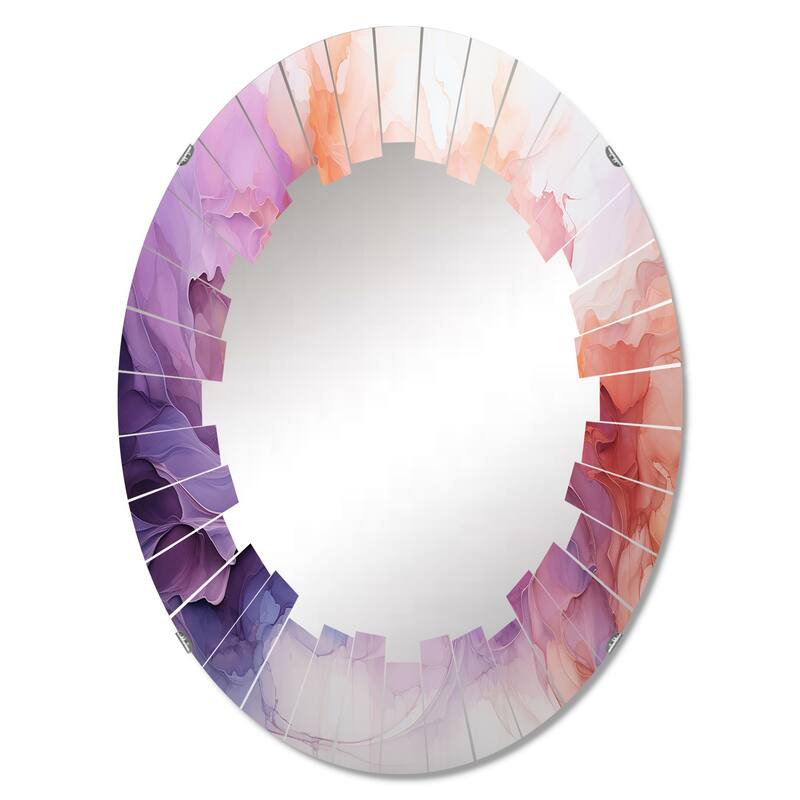 Designart "Vibrant Swirls" Abstract Spirals Modern Wall Mirror