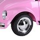 preview thumbnail 2 of 8, 6V Licensed Volkswagen Beetle Ride-On Car with Parent Remote, Headlights, Music, and Seatbelt for Kids Ages 3-6 - Pink