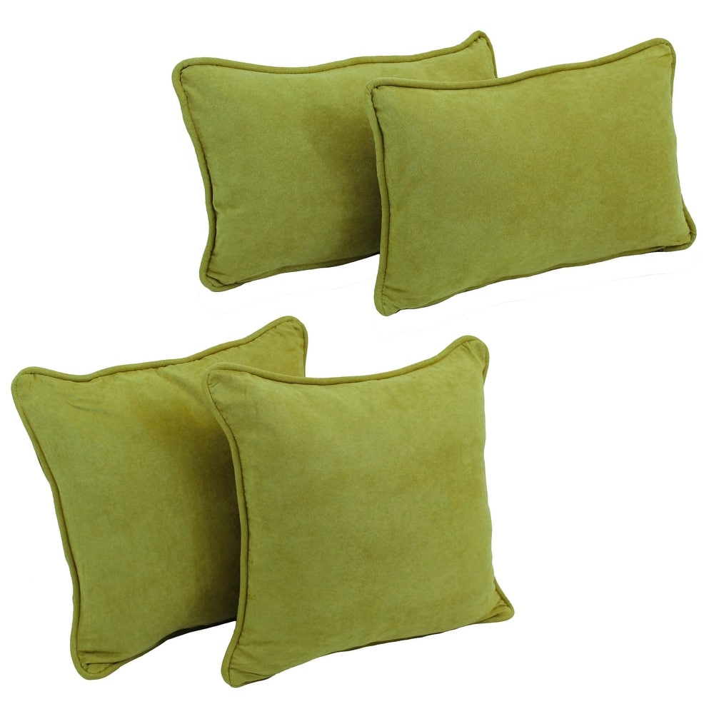 Blazing Needles Delaney Microsuede Throw Pillow Set (Set of 4)
