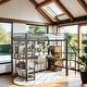 preview thumbnail 18 of 31, Full Size Metal Loft Bed with Storage Staircase and Wardrobe, White