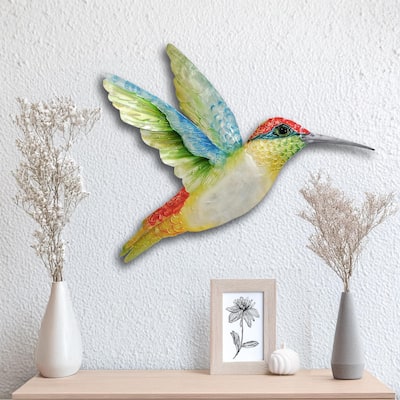 Eangee Handmade Hummingbird Capiz Shell Wall Decor Large Multi, 22 x 2 x 20 in.