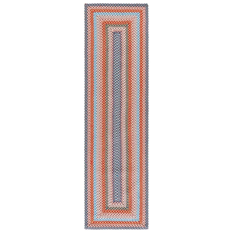 SAFAVIEH Handmade Braided Chisa Washable Indoor/Outdoor Rug - Weather Resistant & Easy Cleaning - Rust/Multi - 2'3" x 8' Runner