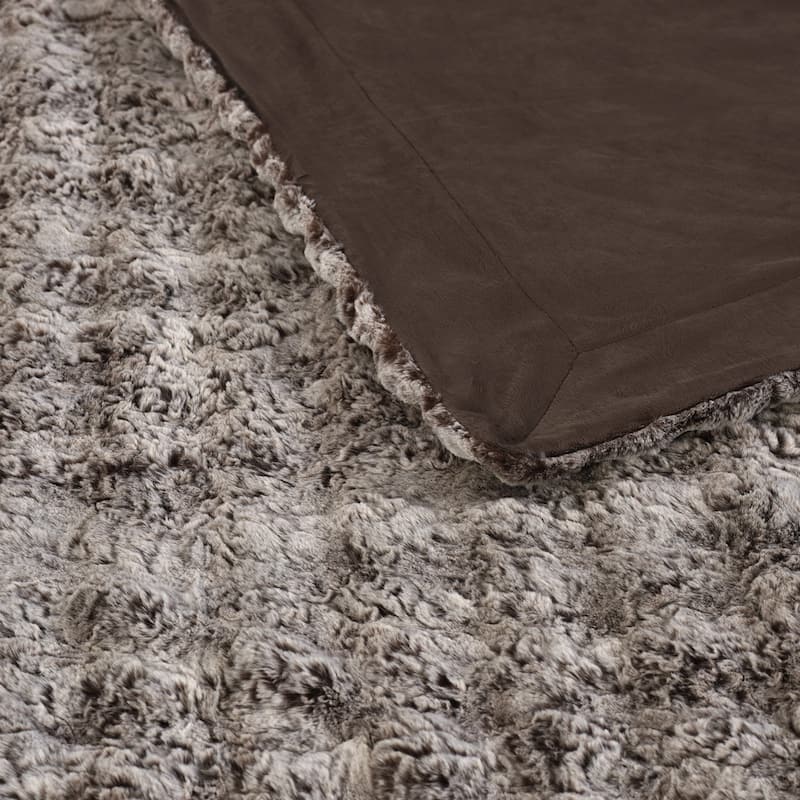 Variegated Warm Plush FauxFur Throw Cozy and Furry Blankets for Sofa