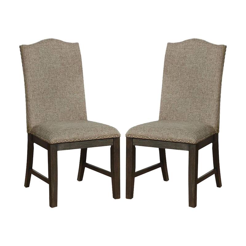 Set of 2 Dining Side Chair in Espresso and Warm Gray