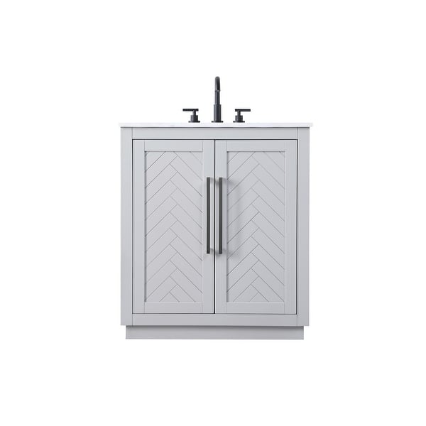slide 2 of 11, Elegant Lighting VF29030 Chase 30" Free Standing Single Basin Vanity Gray