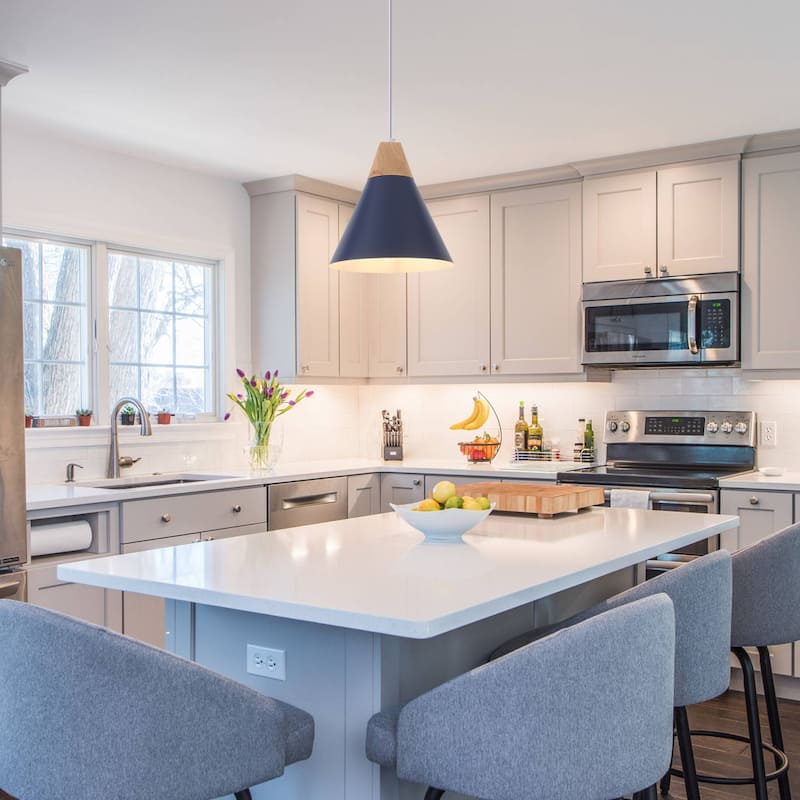 Farmhouse Pendant Light Fixture with Wood and Metal for Kitchen, Hallway,Living Room