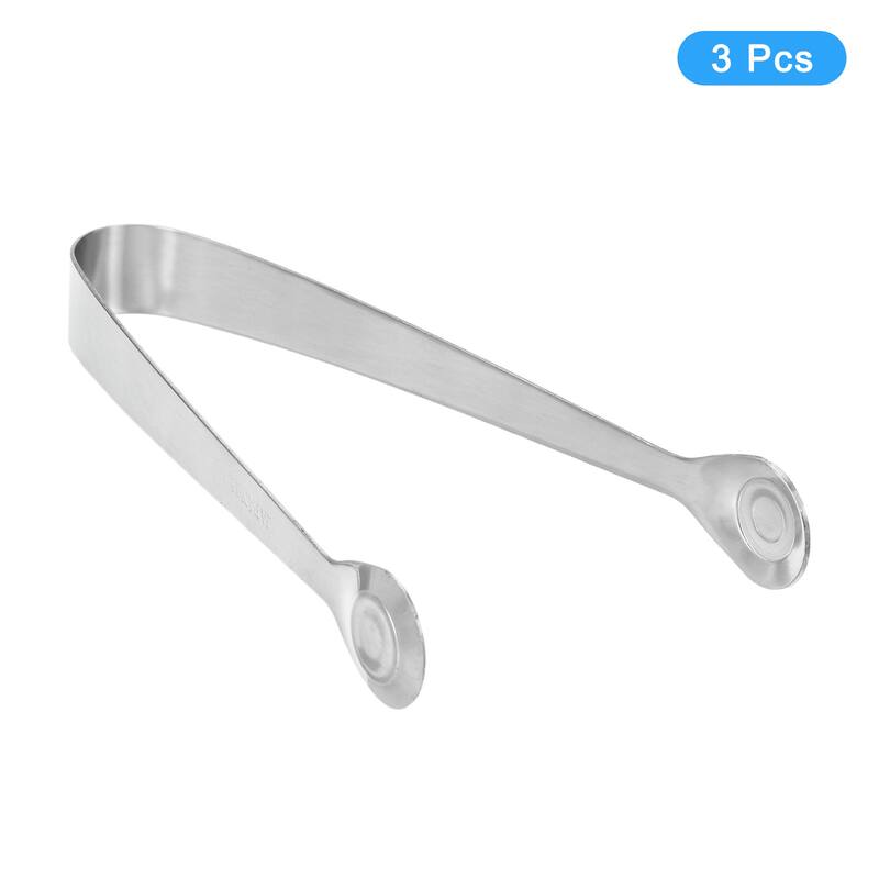 Serving Tongs, 3pcs Stainless Steel Ice Tongs, Mini Sugar Tongs Silver