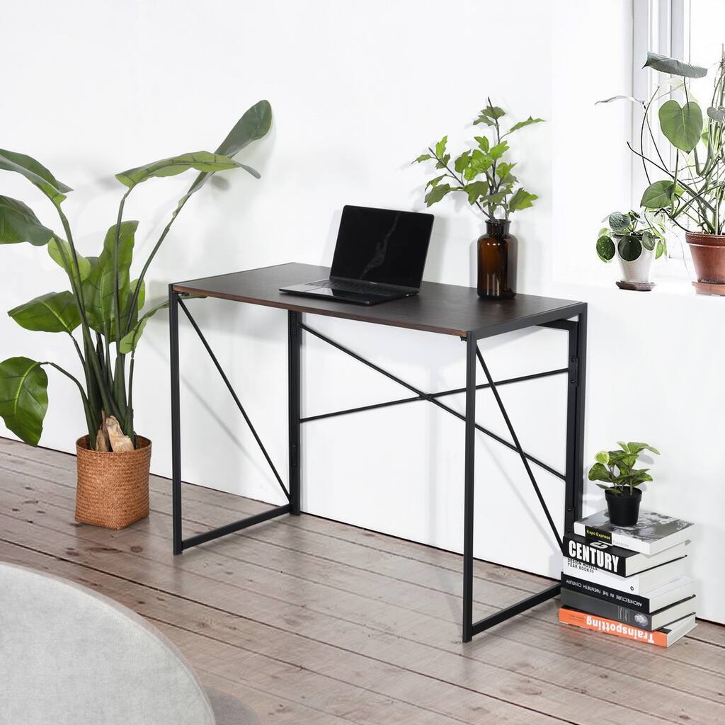 Folding Writing Table , Folding and Portable , The Base Features x-shaped Accents and Sleek Lines on The Side