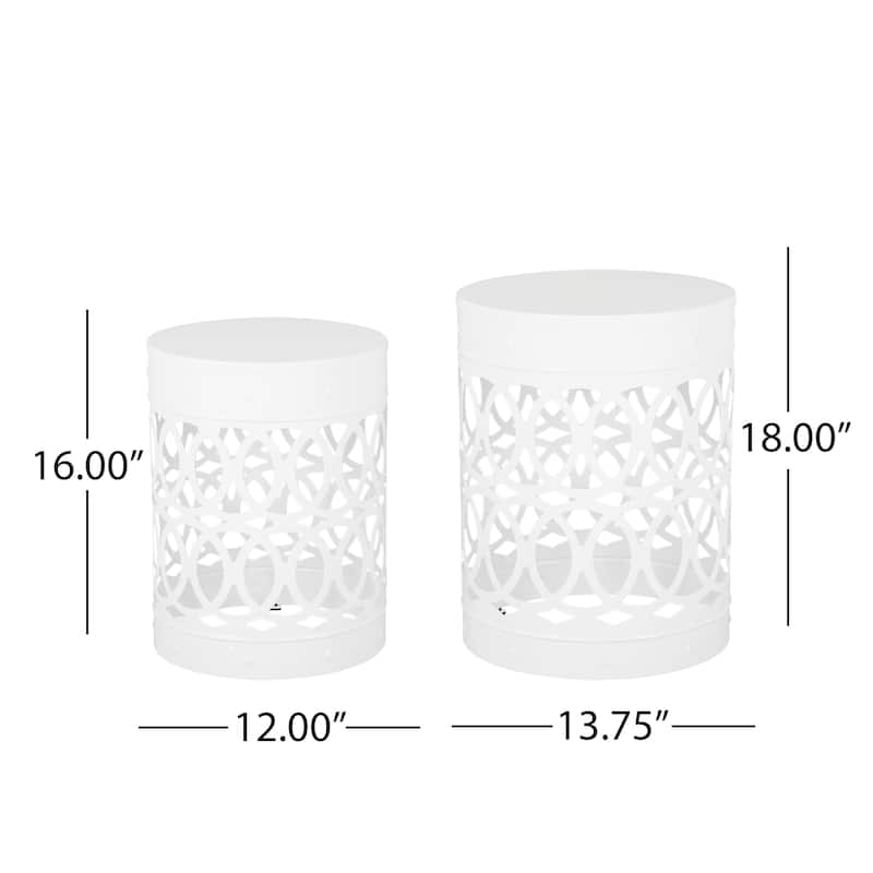 Mellie Outdoor Outdoor Metal Side Tables (Set of 2) by Christopher Knight Home