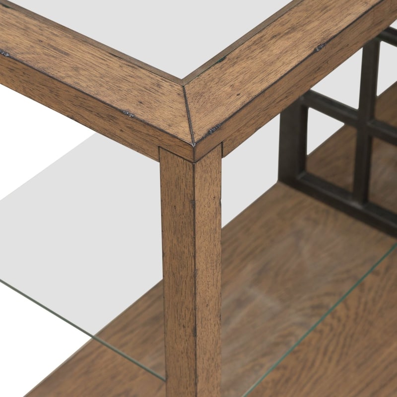 Liberty furniture Bayhill Trellis Glass Top Sofa Table - Width 59" x Depth 22" x Height 11"