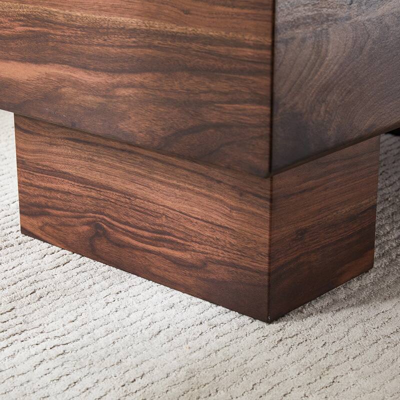 Roomfitters Walnut Texture MDF Coffee Table, 43.3"x21.6"x17.2" Modern Rectangular Table for Living Room or Apartment, Walnut