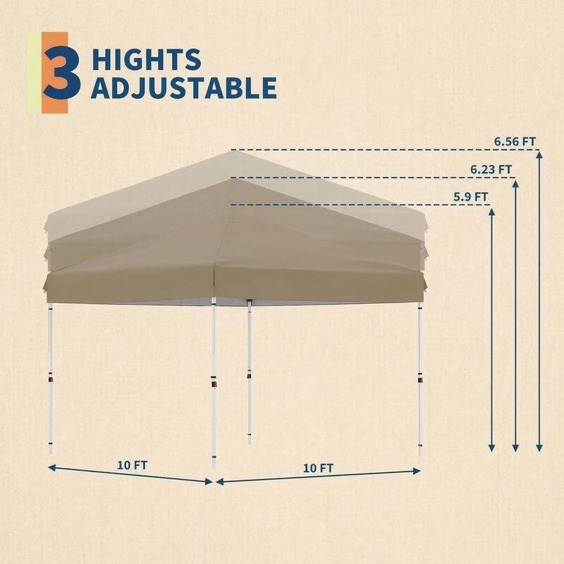 Folding Pop Up Canopy Tent, Height Adjustable